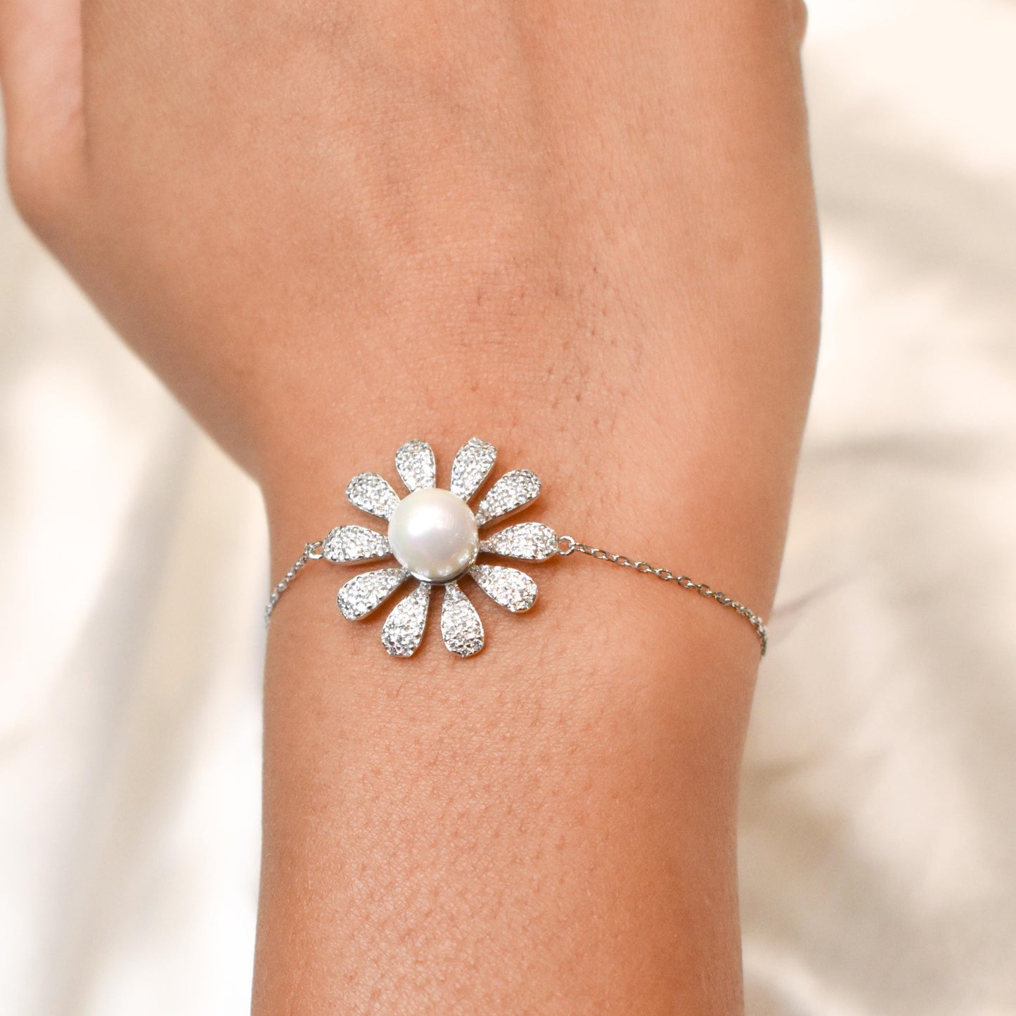 Big Flower Dual Color Adjustable Bracelet