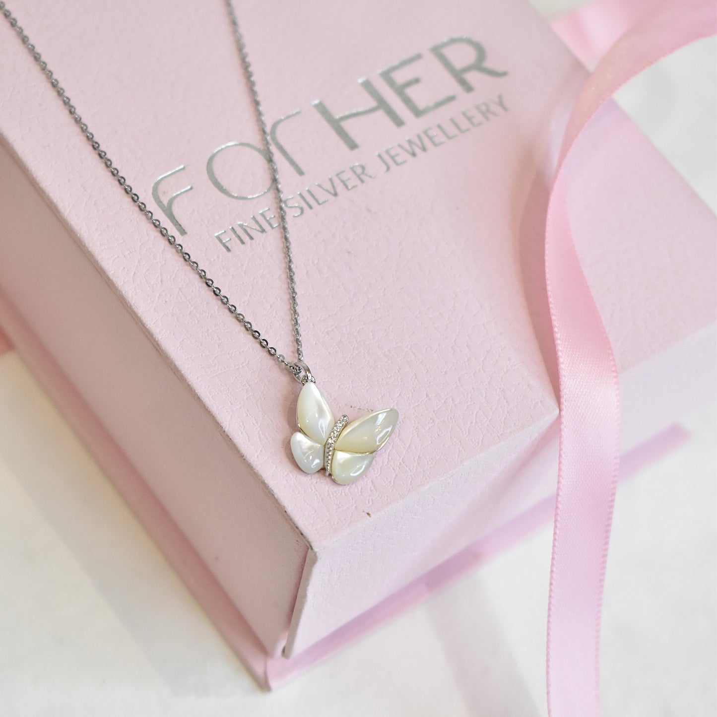 MOP Butterfly Pendant Chain