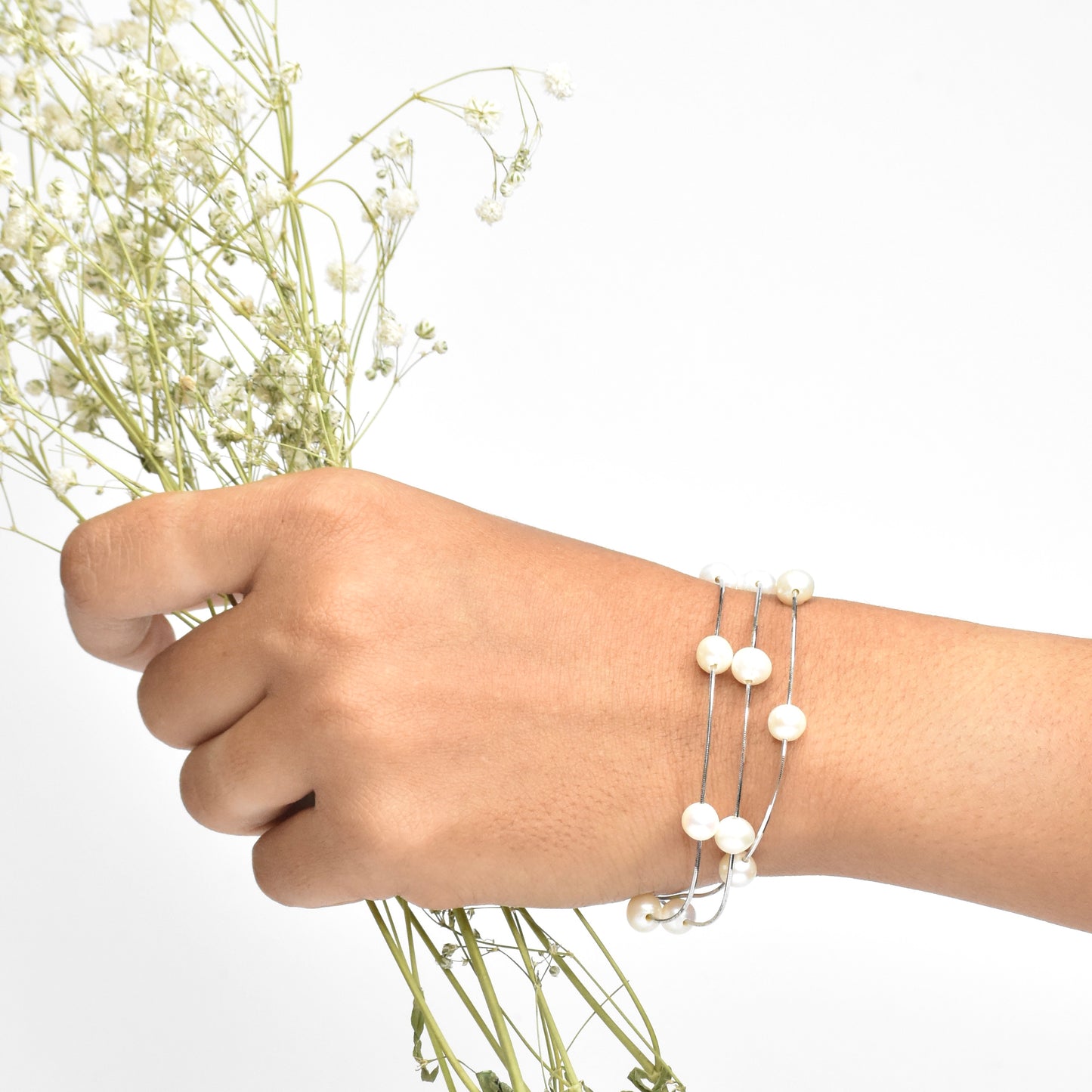 3 Line Pearl Bracelet