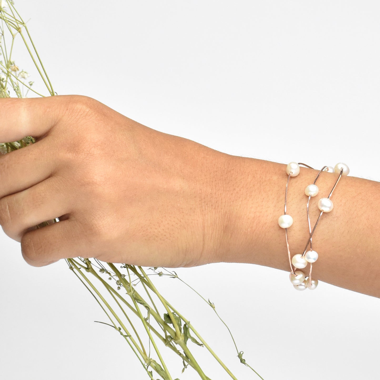 3 Line Pearl Bracelet