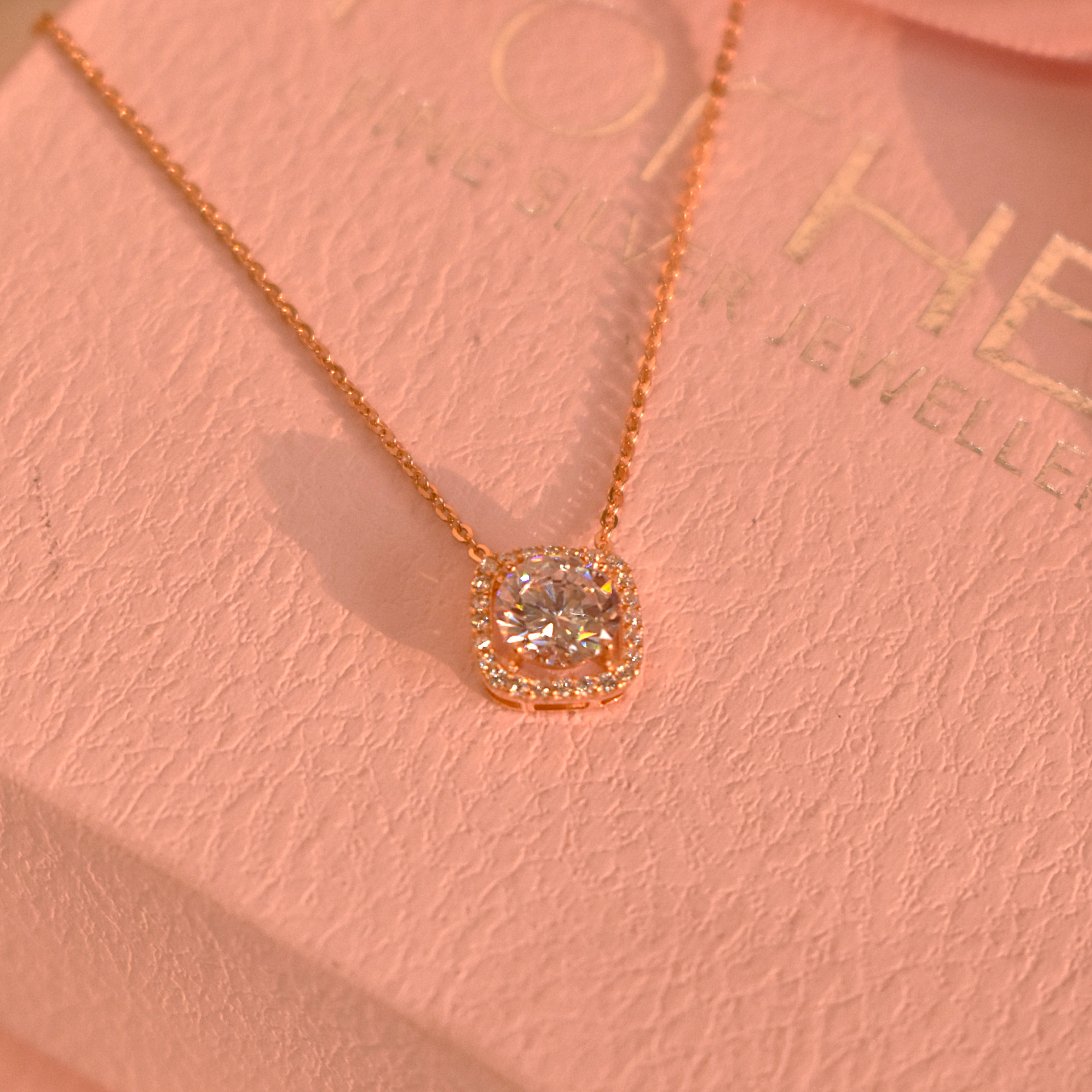 Solitaire Square Necklace