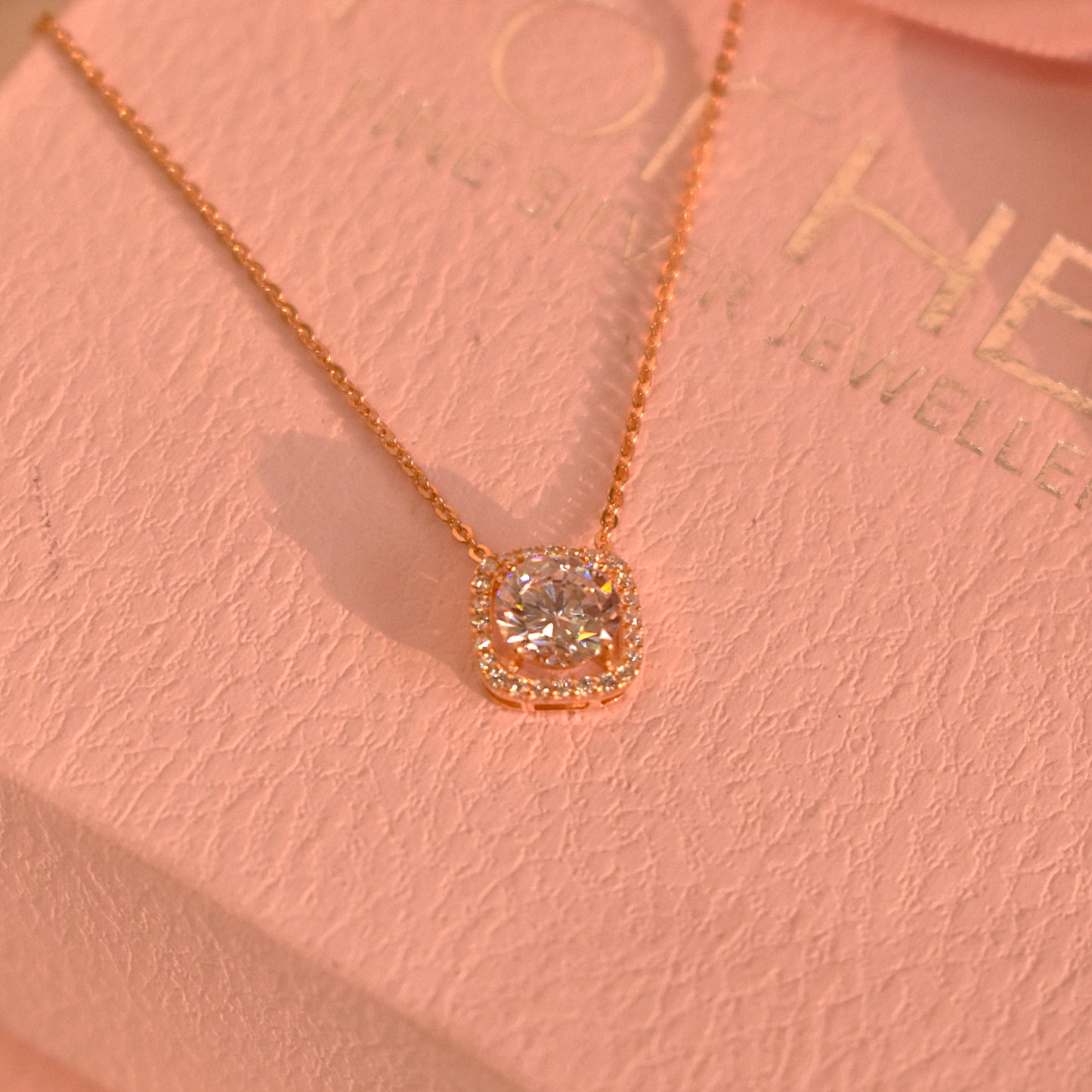 Solitaire Square Necklace