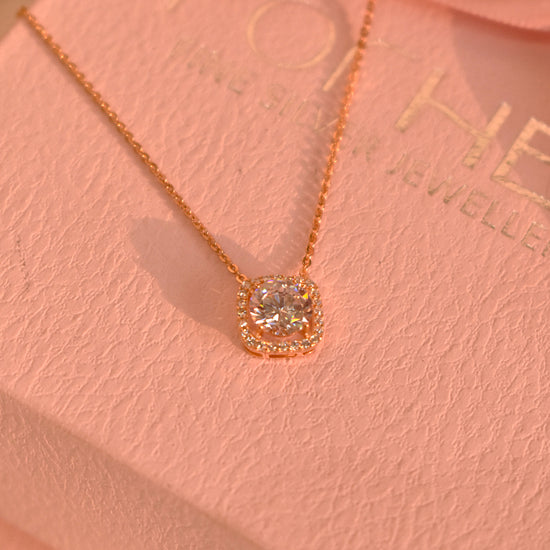 Solitaire Square Necklace