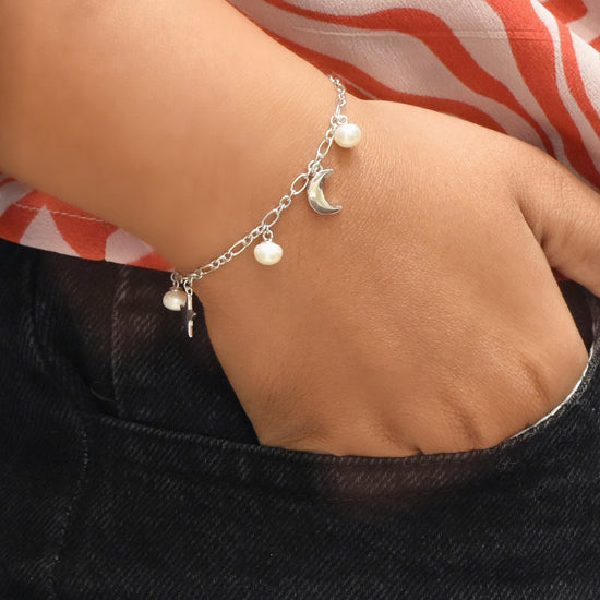 Pearl Moonrise Silver Bracelet