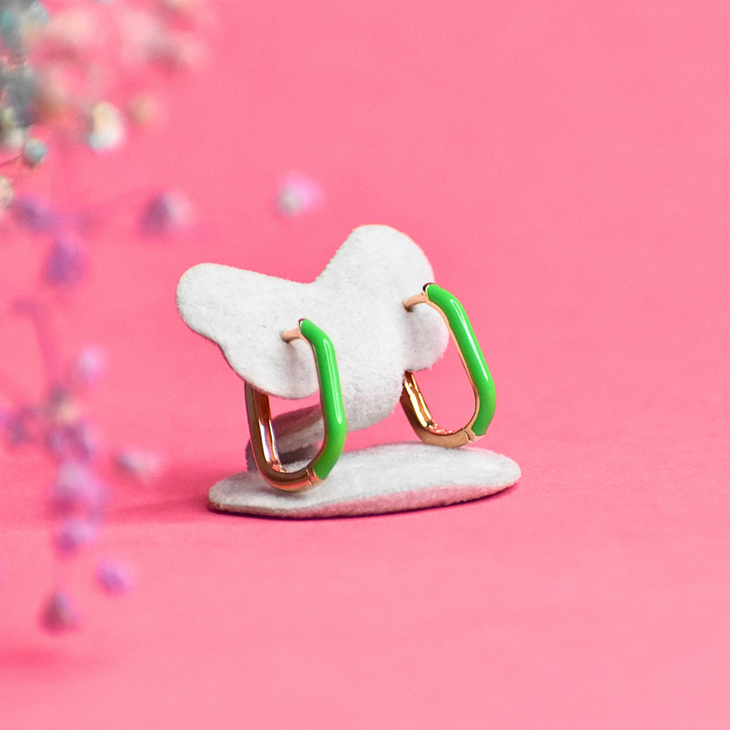Enamel Sterling Silver Hoops