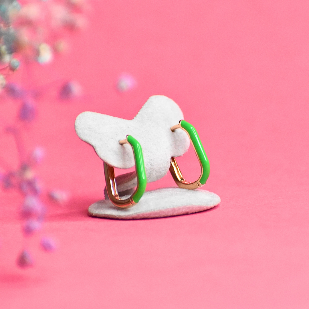 Enamel Sterling Silver Hoops