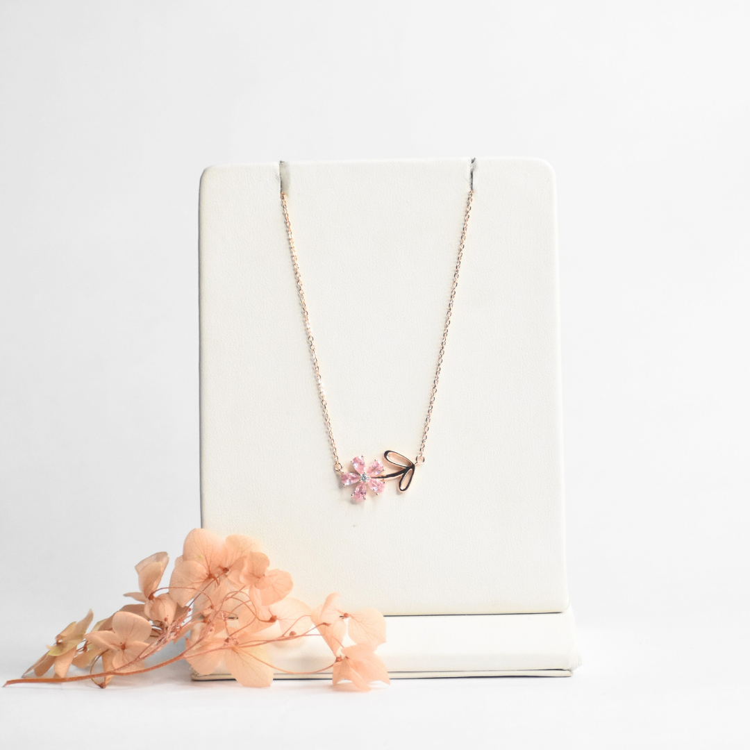 Pink Floret Pendant Chain