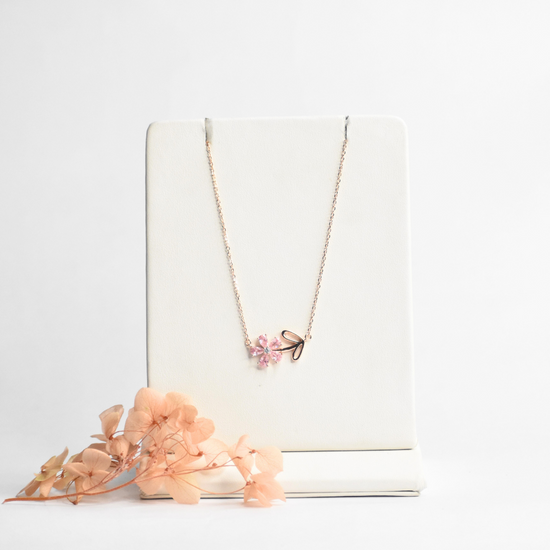 Pink Floret Pendant Chain