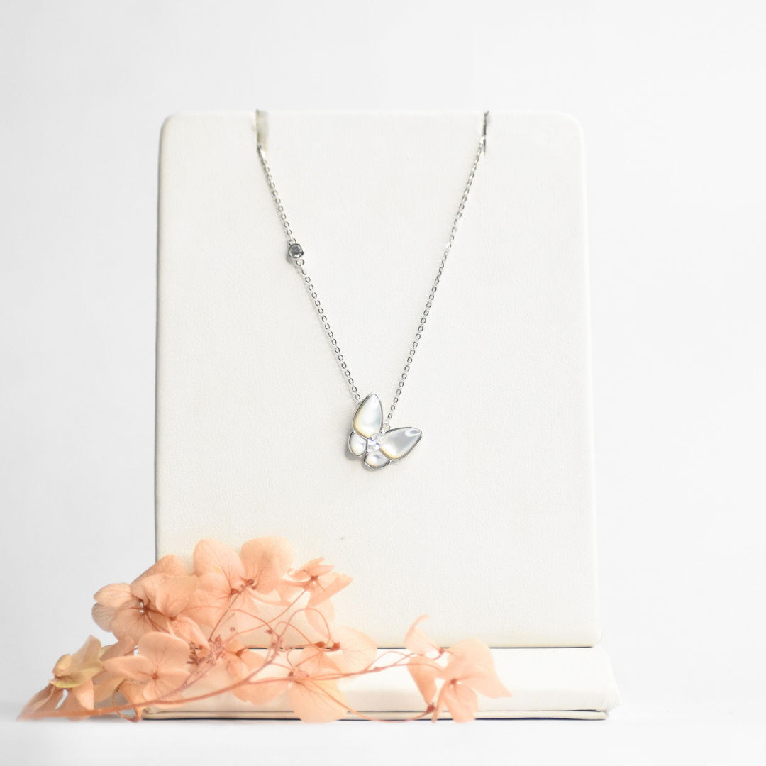 MOP Delicate Butterfly Pendant Chain