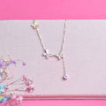 Dual Butterfly with Charm Sterling Silver Pendant Chain