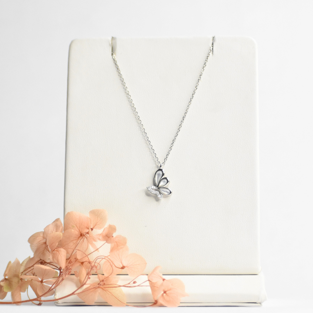 MOP Elegant Butterfly Pendant Chain