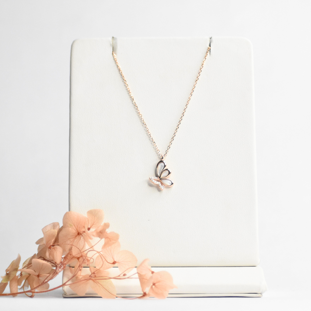MOP Elegant Butterfly Pendant Chain