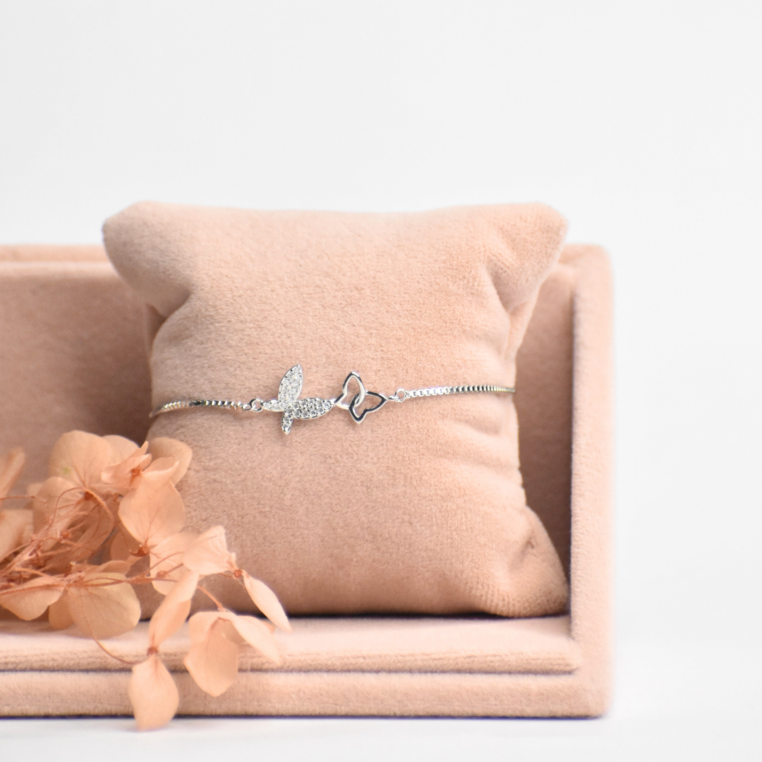 Cutesy Butterfly Silver Bracelet