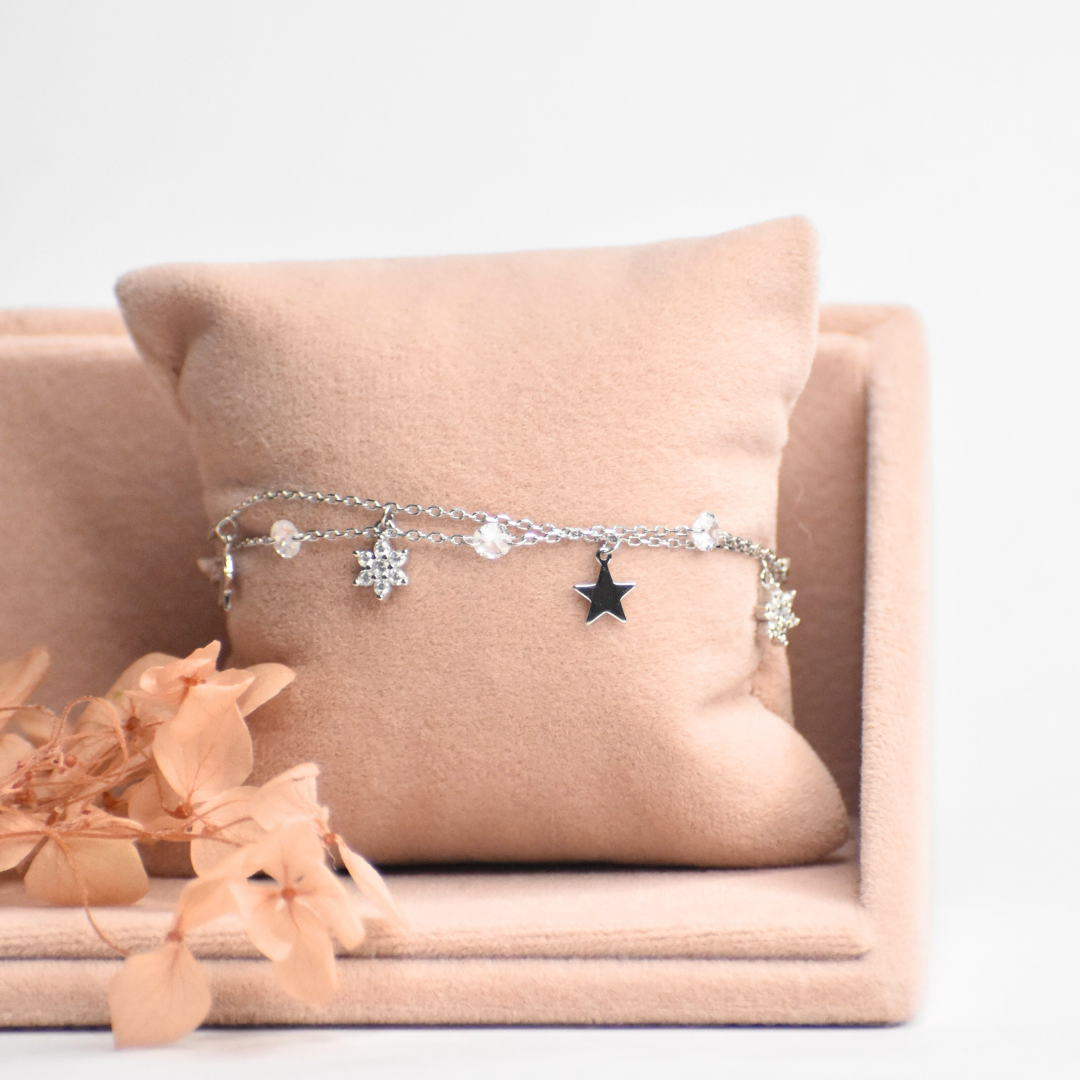 Charms & Stars Silver Bracelet