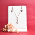 Hanging Solitaire Rosegold Pendant Set