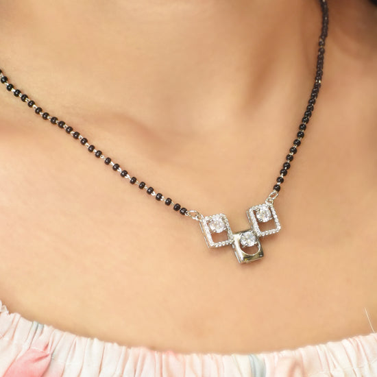 Mini Squared Sterling Silver Mangalsutra Necklace