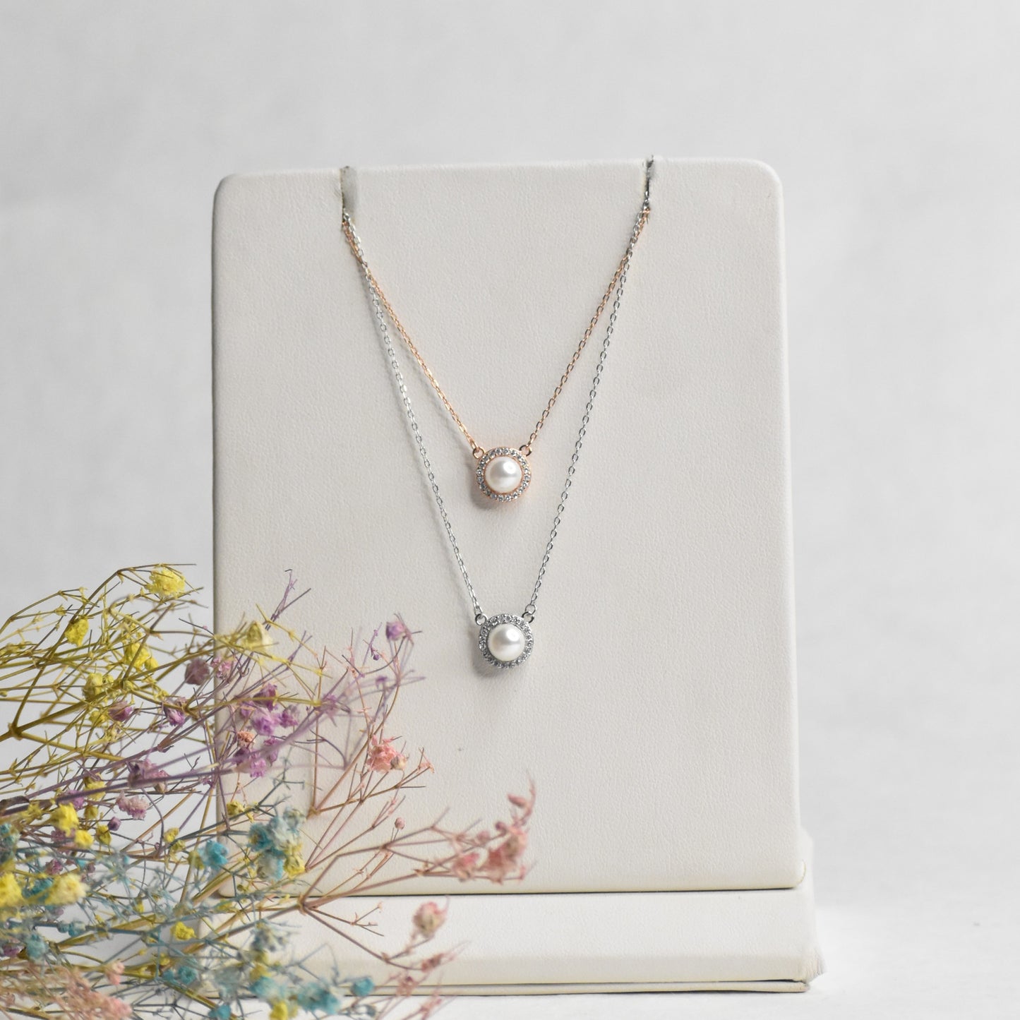 Classic Pearl Silver Pendant chain