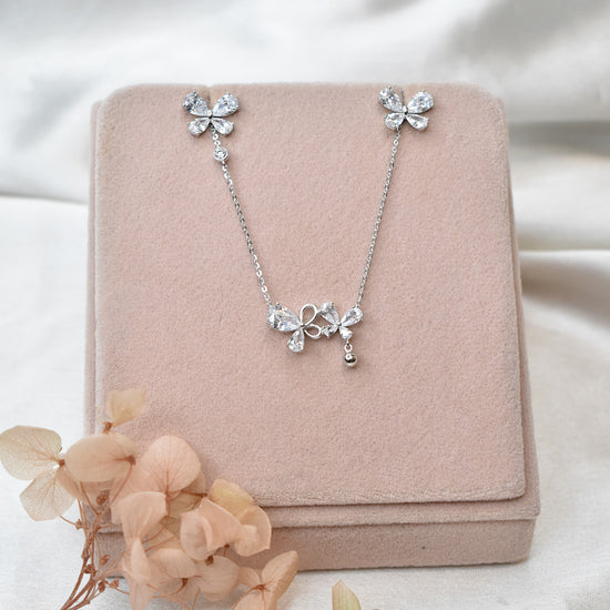 Sparkling Butterfly Pendant Set