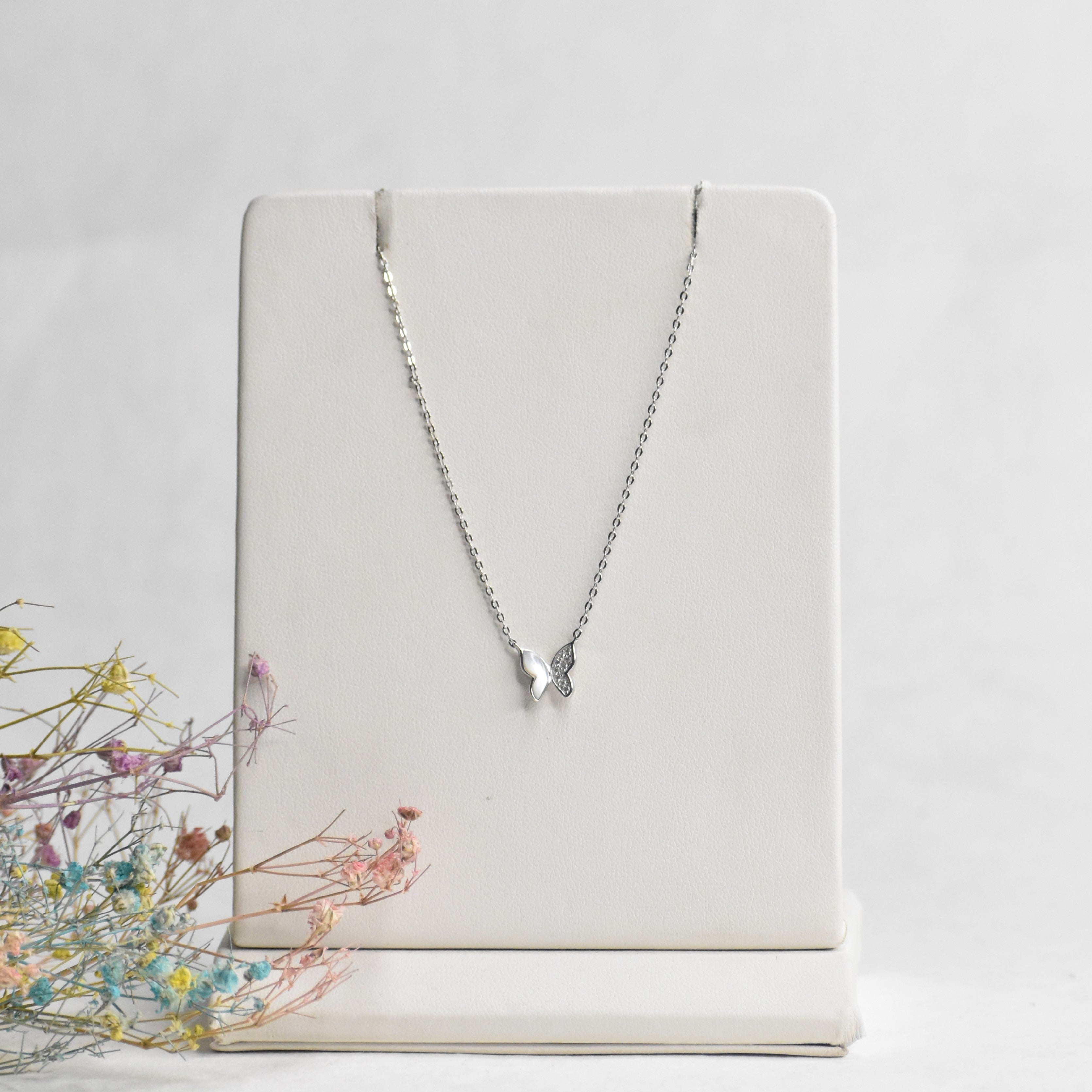 MOP Butterfly Pendant Chain