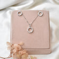 Crystal round Pendant Set