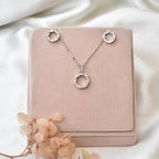 Crystal round Pendant Set