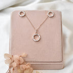 Crystal round Pendant Set