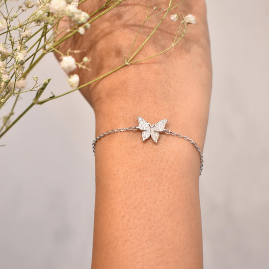 Iridescent Butterfly Bracelet – Statement Grey