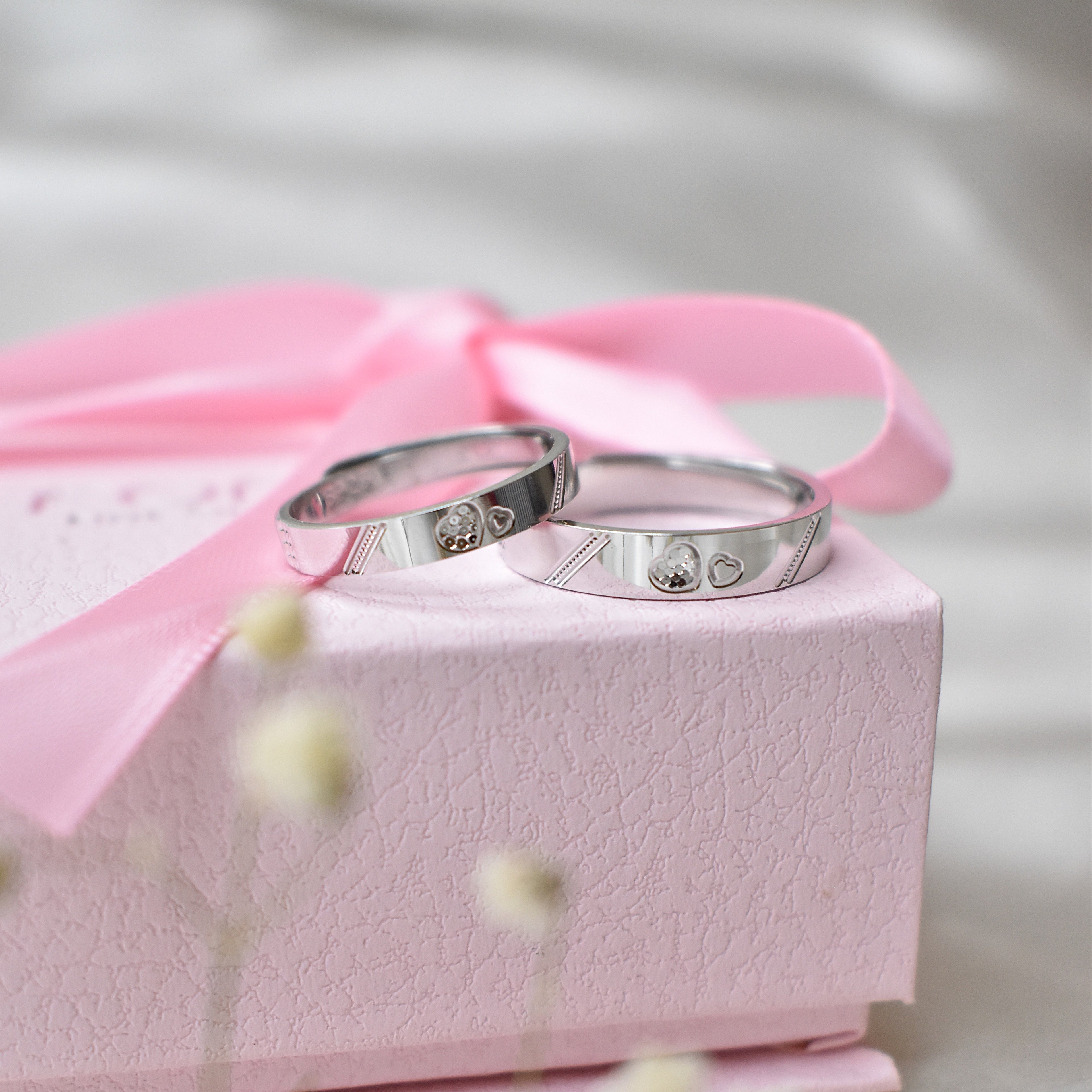 Cutsey Heart Couple Rings