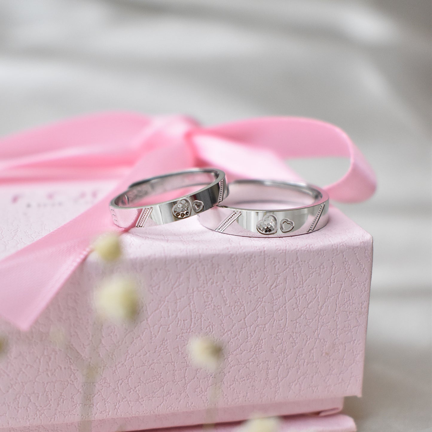 Cutsey Heart Couple Rings