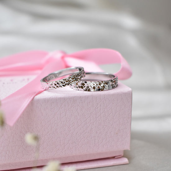 Moon Dust Texture Couple Rings