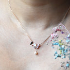 Mother of Pearl Butterfly Sterling Silver Pendant Chain