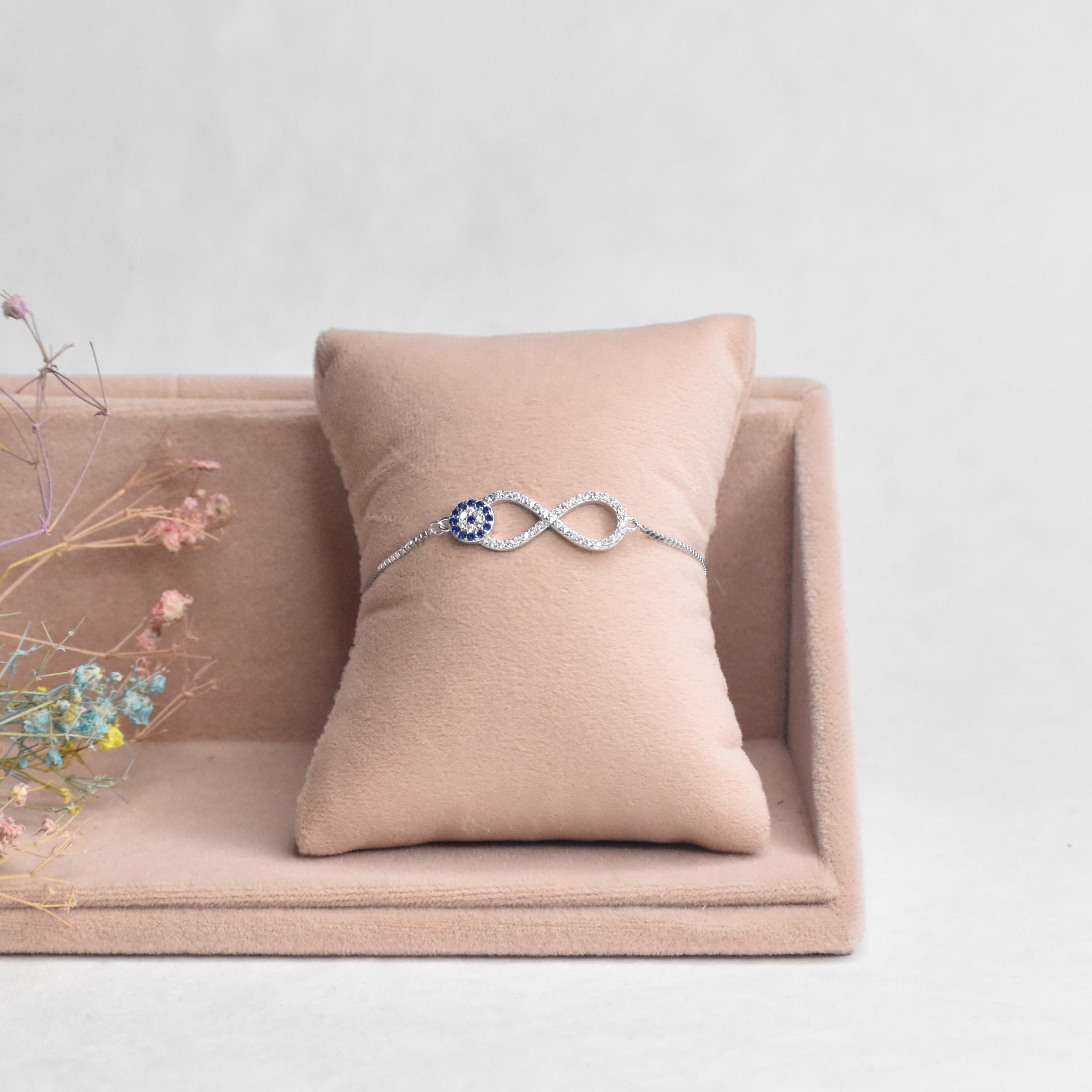 Infinity with Evil Eye Chain Bracelet
