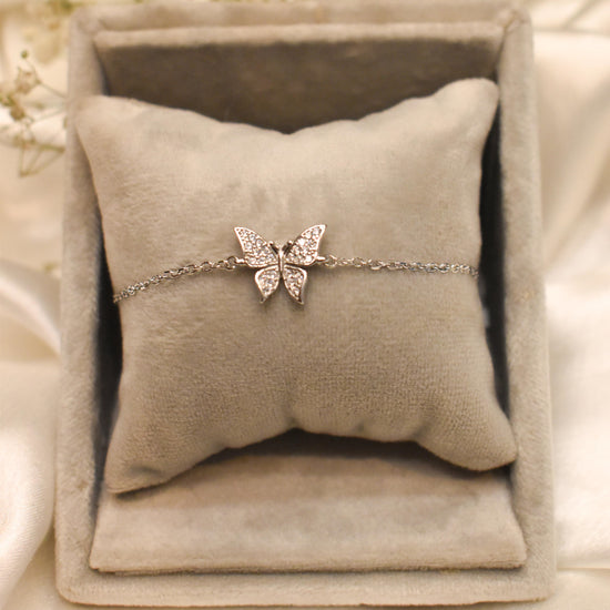 Butterfly Silver Chain Bracelet