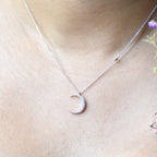Crescent Sterling Silver Pendant Chain