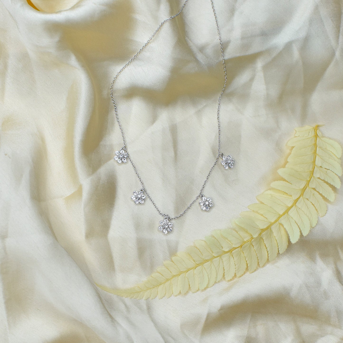 Silver Flora Charm Necklace