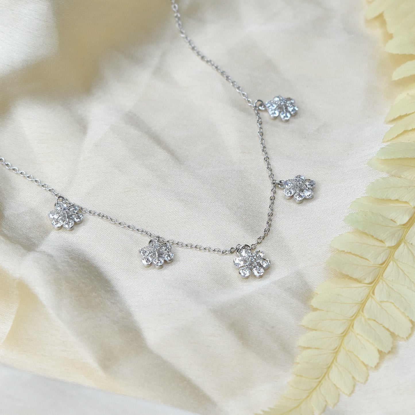 Silver Flora Charm Necklace