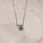 Ocean Blue Tiny Pendant with Chain