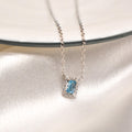 Ocean Blue Tiny Pendant with Chain