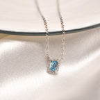 Ocean Blue Tiny Pendant with Chain