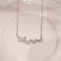 4 Butterfly Silver Pendant Chain
