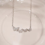 4 Butterfly Silver Pendant Chain