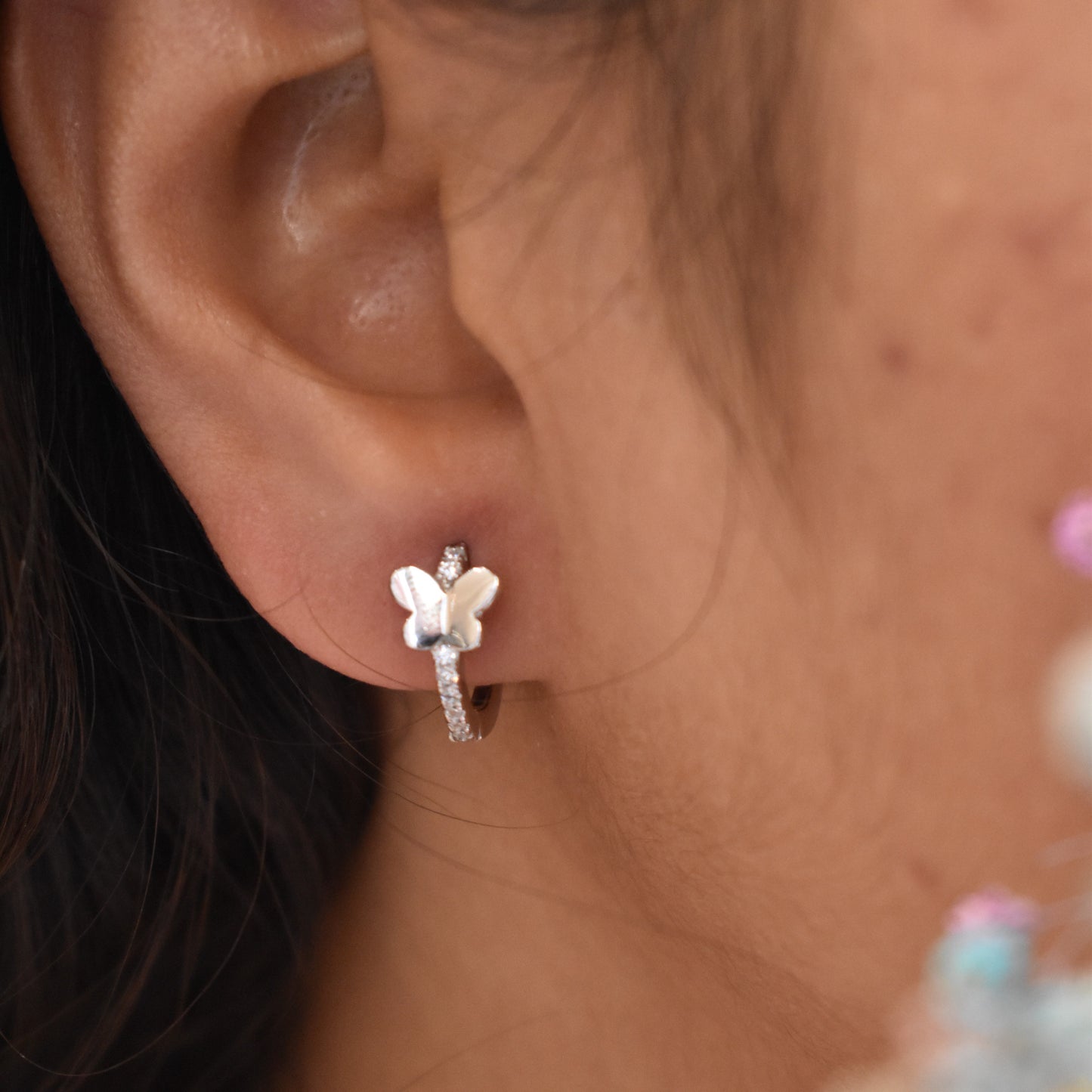 Butterfly Sterling Silver Hoops