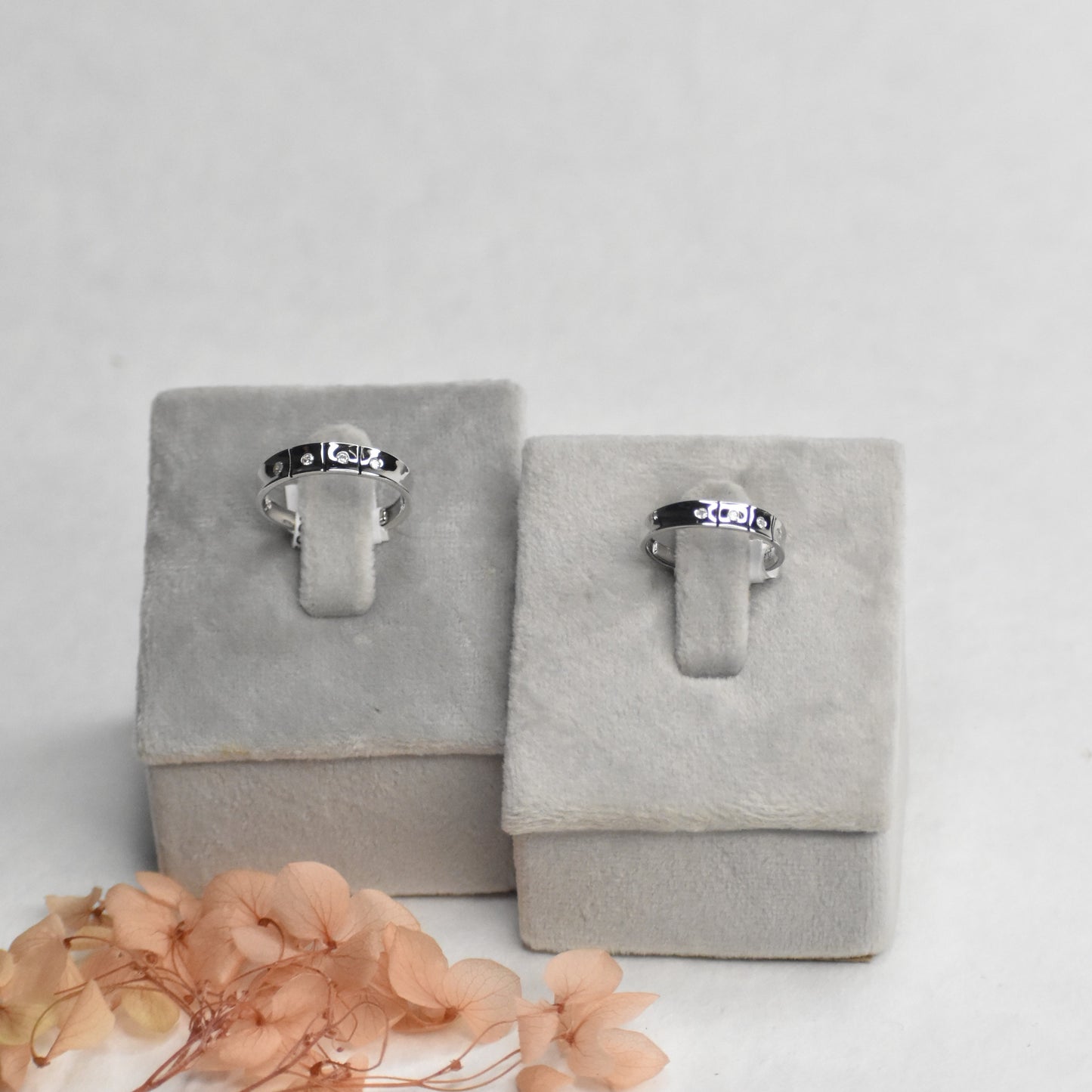 Graceful Silver Couple Rings