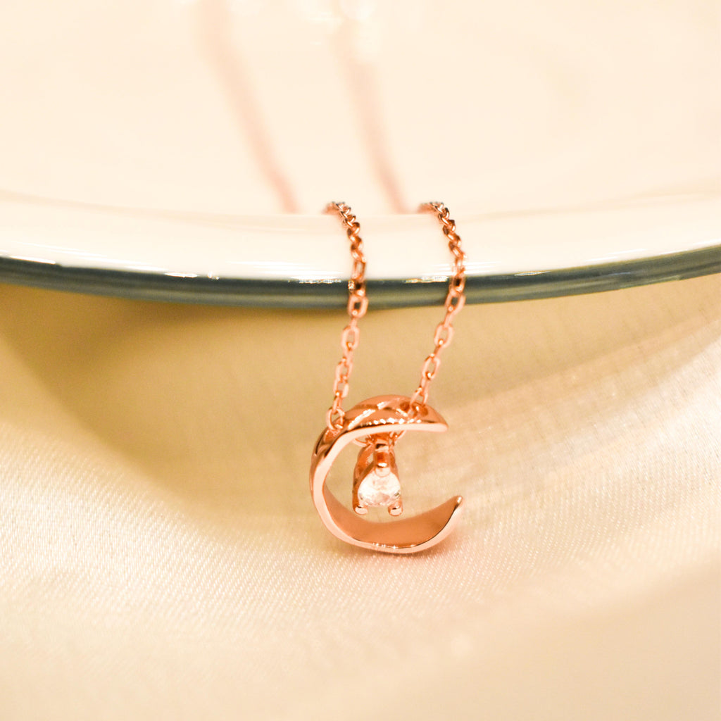Moon Rosegold Pendant Chain