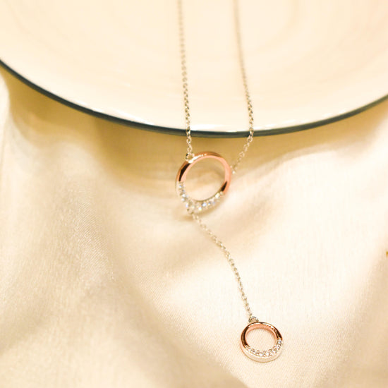 Dual Circle Silver Pendant Chain