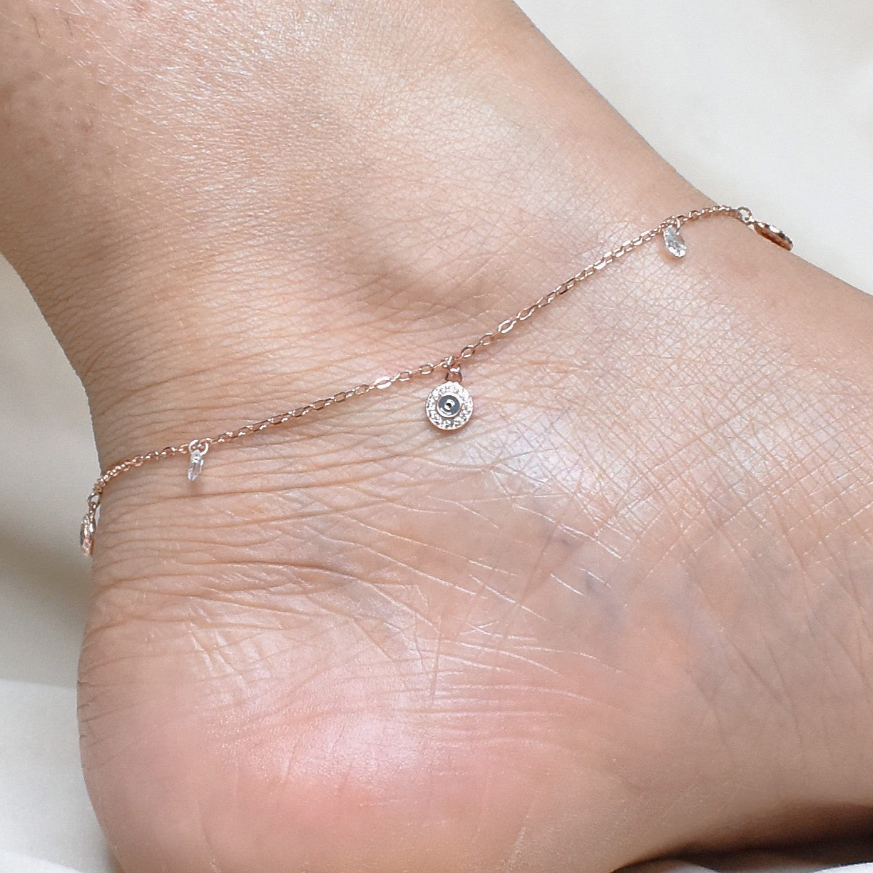 Rosegold Evil Eye Anklet