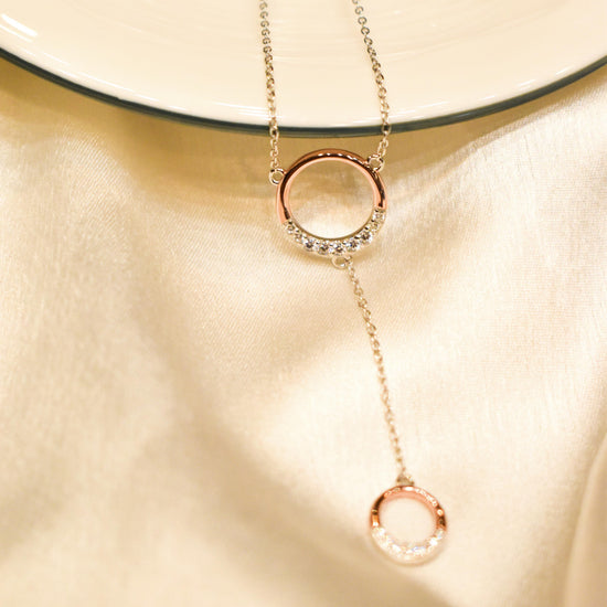 Dual Circle Silver Pendant Chain