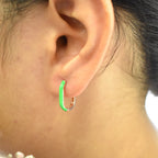 Enamel Sterling Silver Hoops