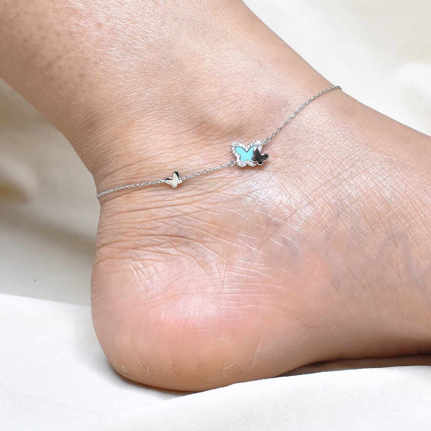 Turqo Butterfly Anklet