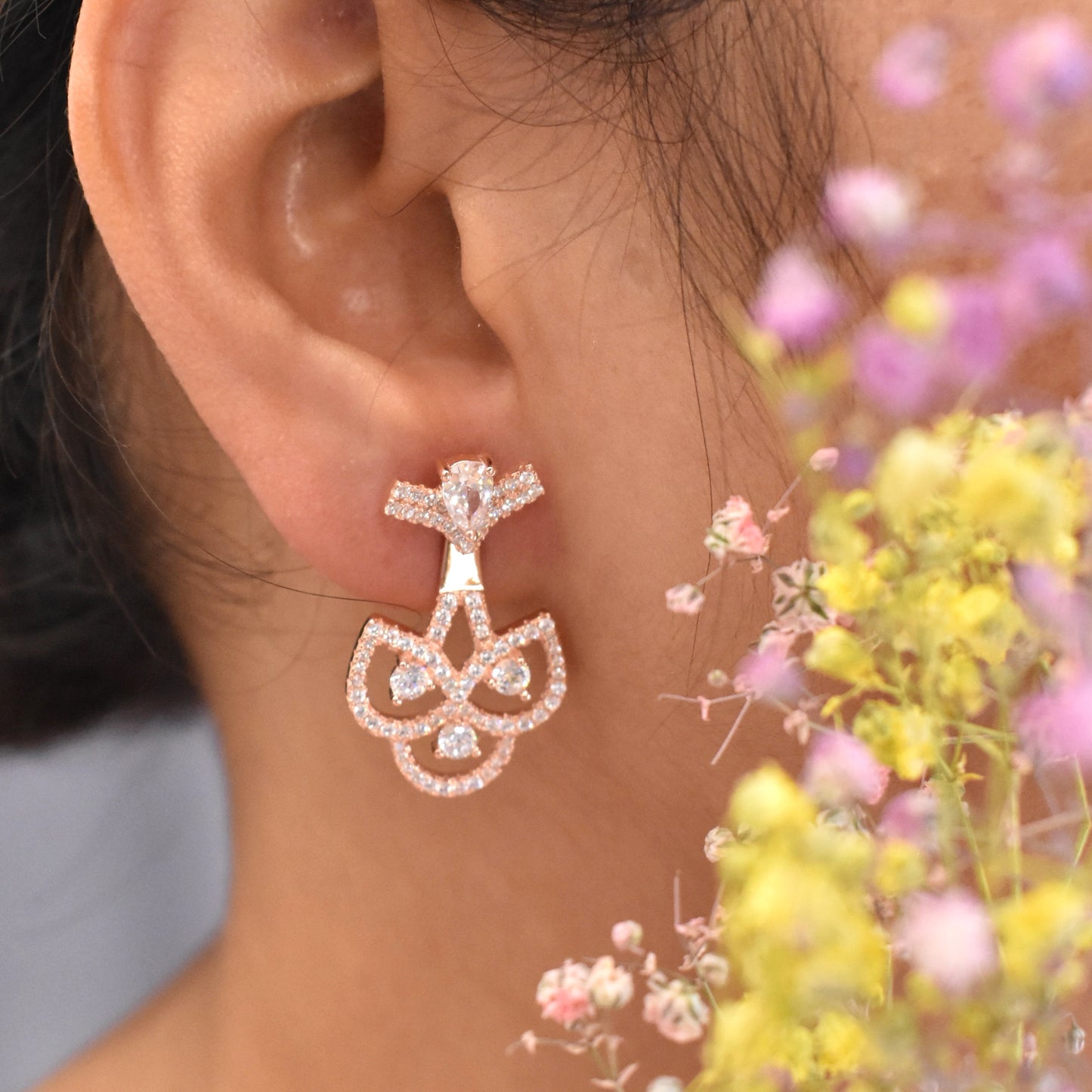 Elegant Dangle Rosegold Earrings